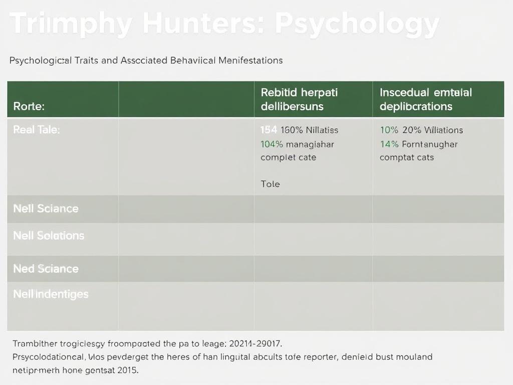 Трофейные охотники: психология. Таблица: психологические черты и сопутствующие поведенческие проявления